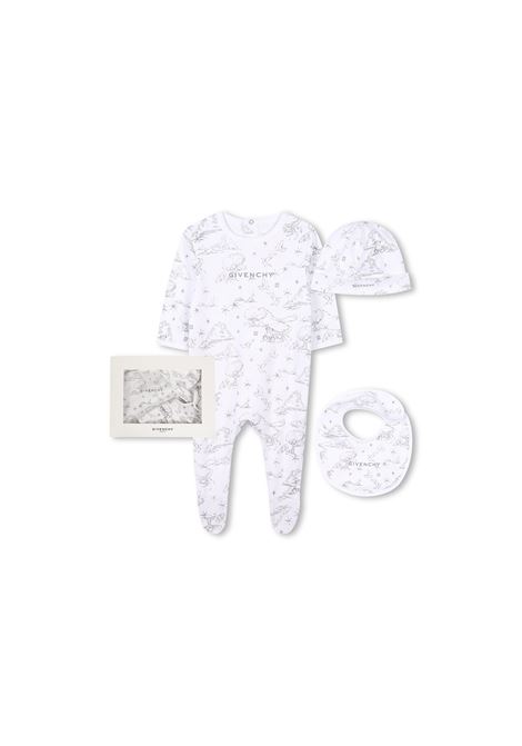 Set Pigiama, Bavaglino e Berretto Con Stampa GIVENCHY KIDS | H30613M01